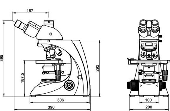 drawings of BK-FL2/FL4 Series Biological Microscope Outfits