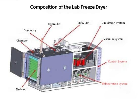 The composition of the lab freeze dryer