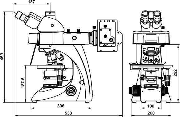 Fluorescence Microscope Dimensions