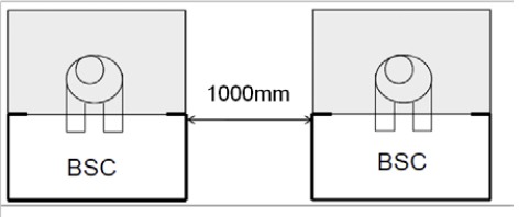 schematic diagram of side-by-side distance