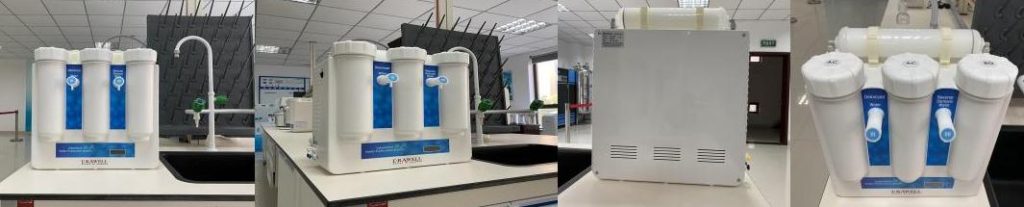 Lab water purification systems display