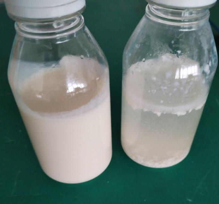 Comparison before and after ultrasonic homogenization