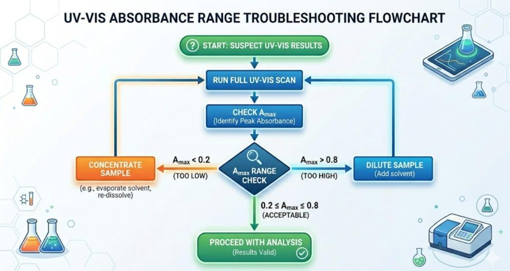 v-vis-absorbance-range-troubleshooting-flowchart