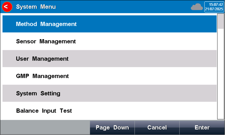 System Menu