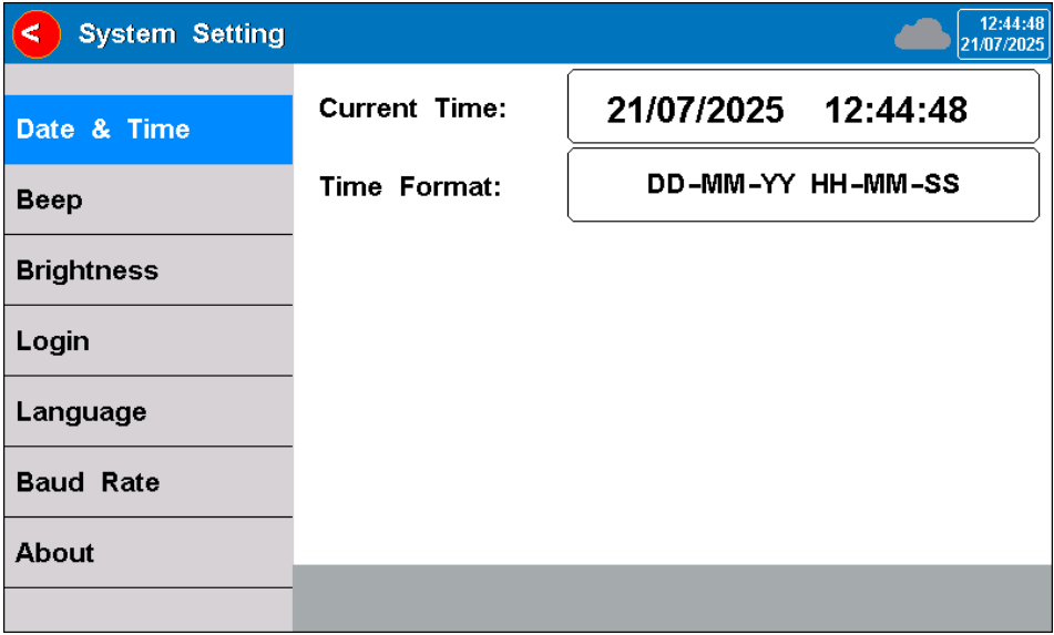 System Parameter Settings