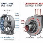 Axial vs centrifugal fan airflow direction and impeller structure comparison