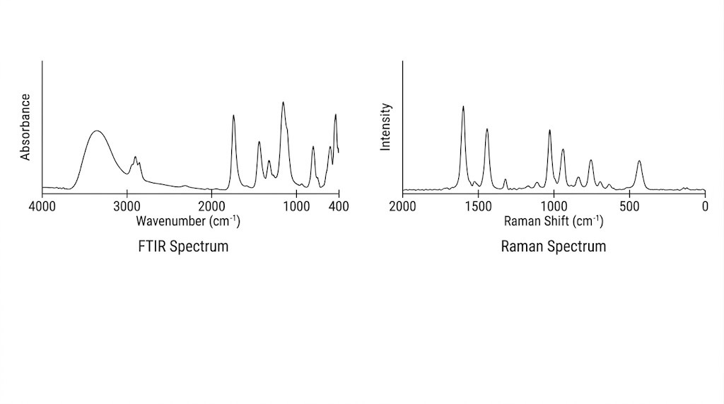 FTIR vs Raman spectrum comparison for molecular structure identification