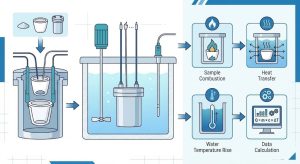 Comment fonctionne un calorimètre à bombe ? Schéma illustrant son principe de fonctionnement.
